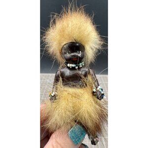 Vintage 1962 PMI African Tribal 4" Doll Celluloid Plastic Beads